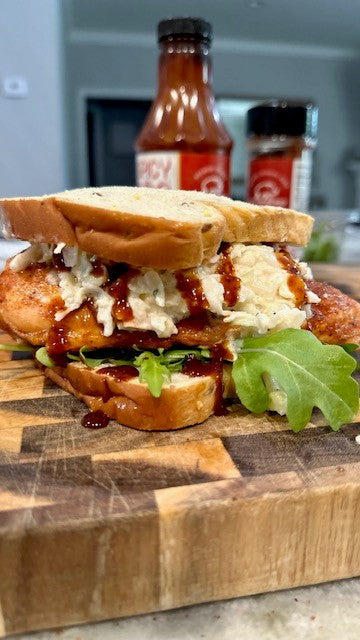 BBQ Chicken Sandwich with Apple Slaw