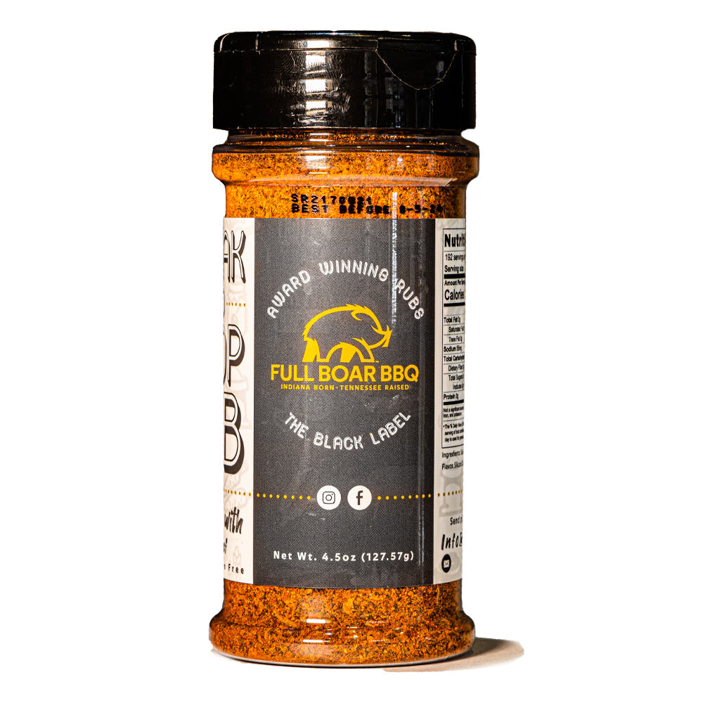 "The Black Label" Steak and Chop Rub Case of 12 8.4 oz. Bottles- UPC 7-99268-81637-8